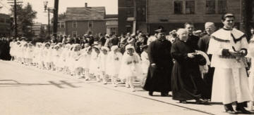 Procession from St Rose de Lima Church to St Joan of Arc Monument - Sunday, June 4, 1944 Aldenville (Chicopee) Massachusetts